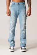 Stars Flaired Jeans Blue