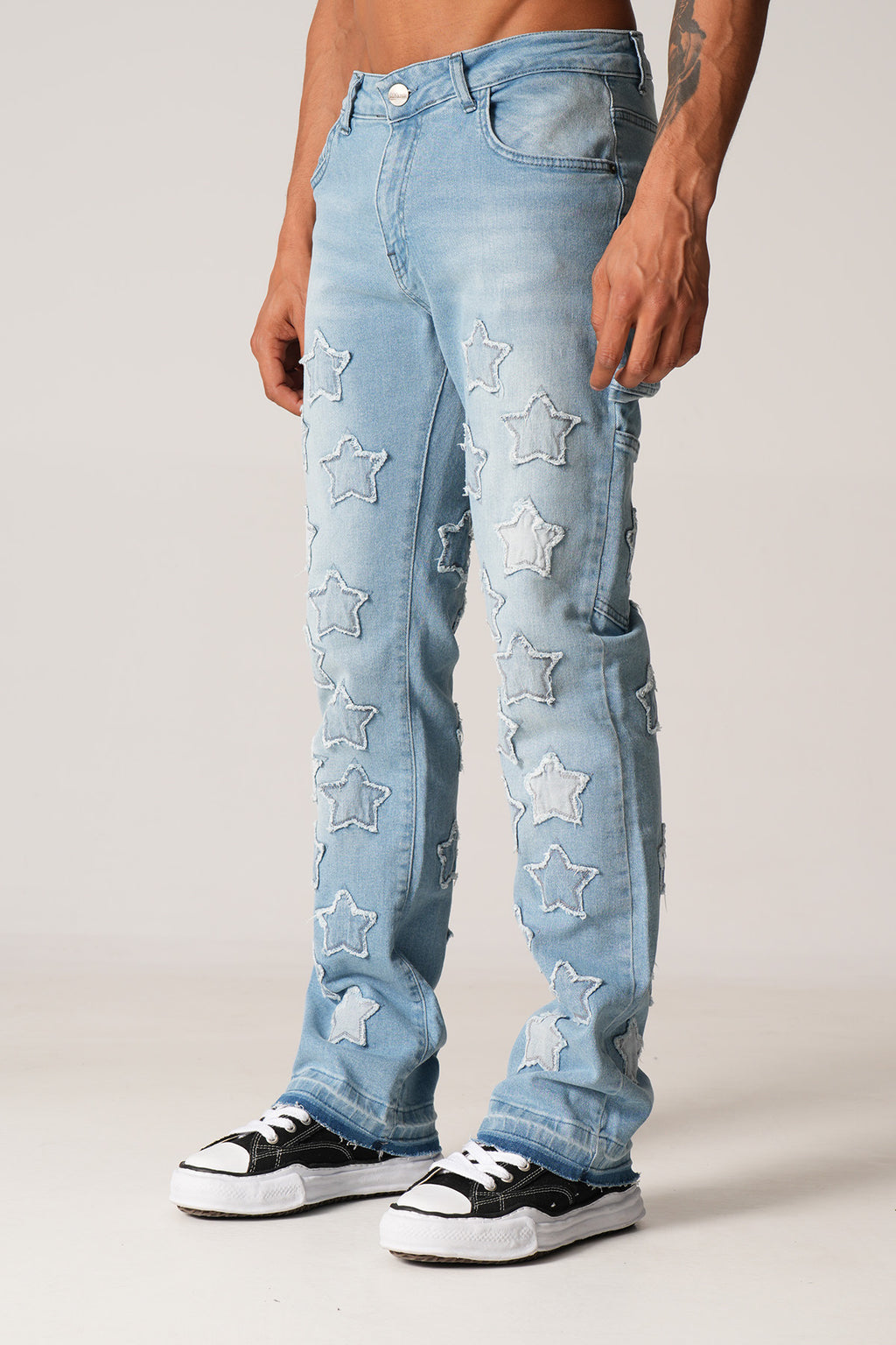Stars Flaired Jeans Blue
