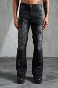 Flaired Denim Painted Black