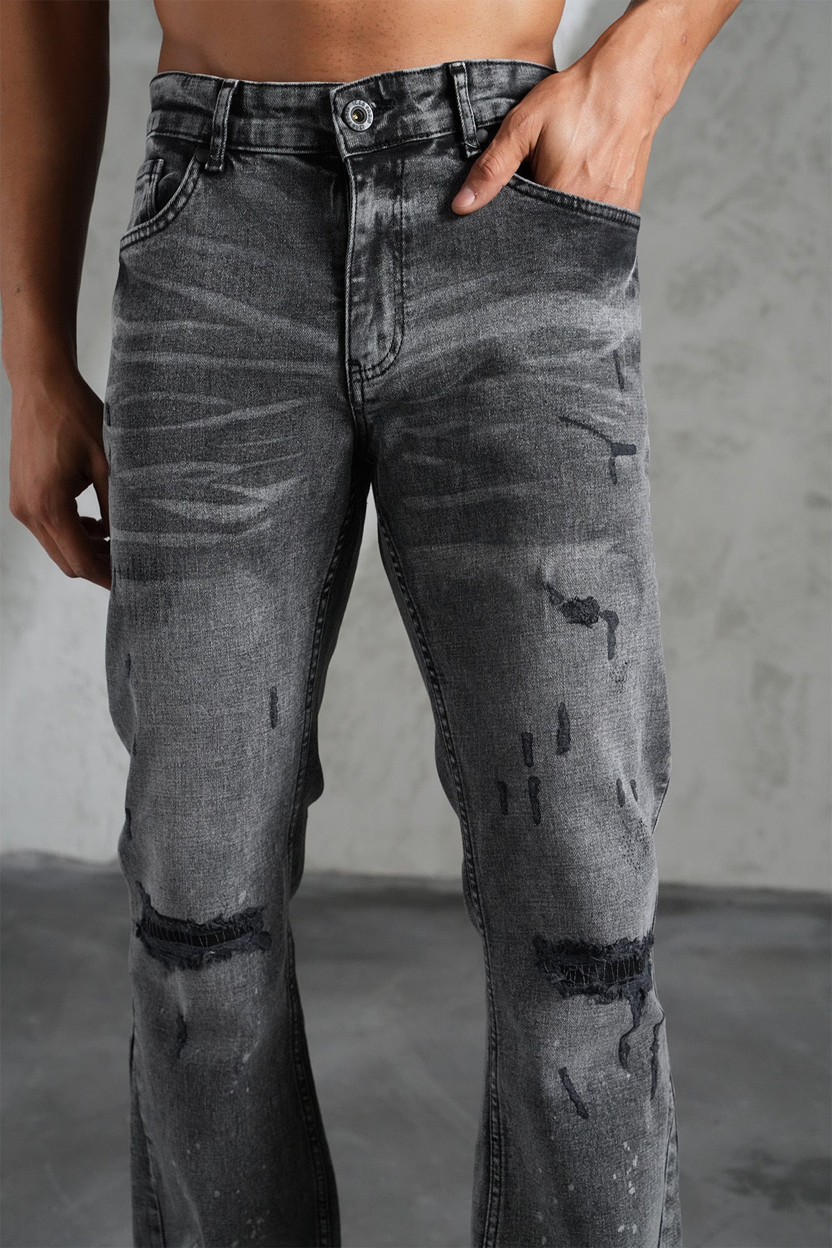 Faired Denim Grey Ripped
