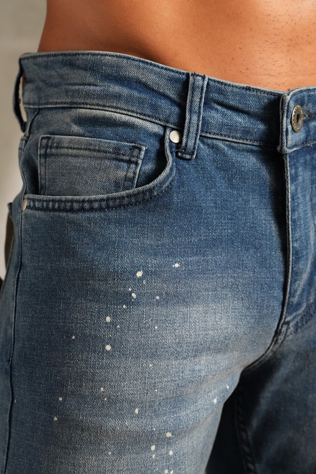 Flaired Denim Basic Paint Blue