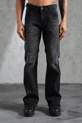 Flaired Denim Basic Paint Black