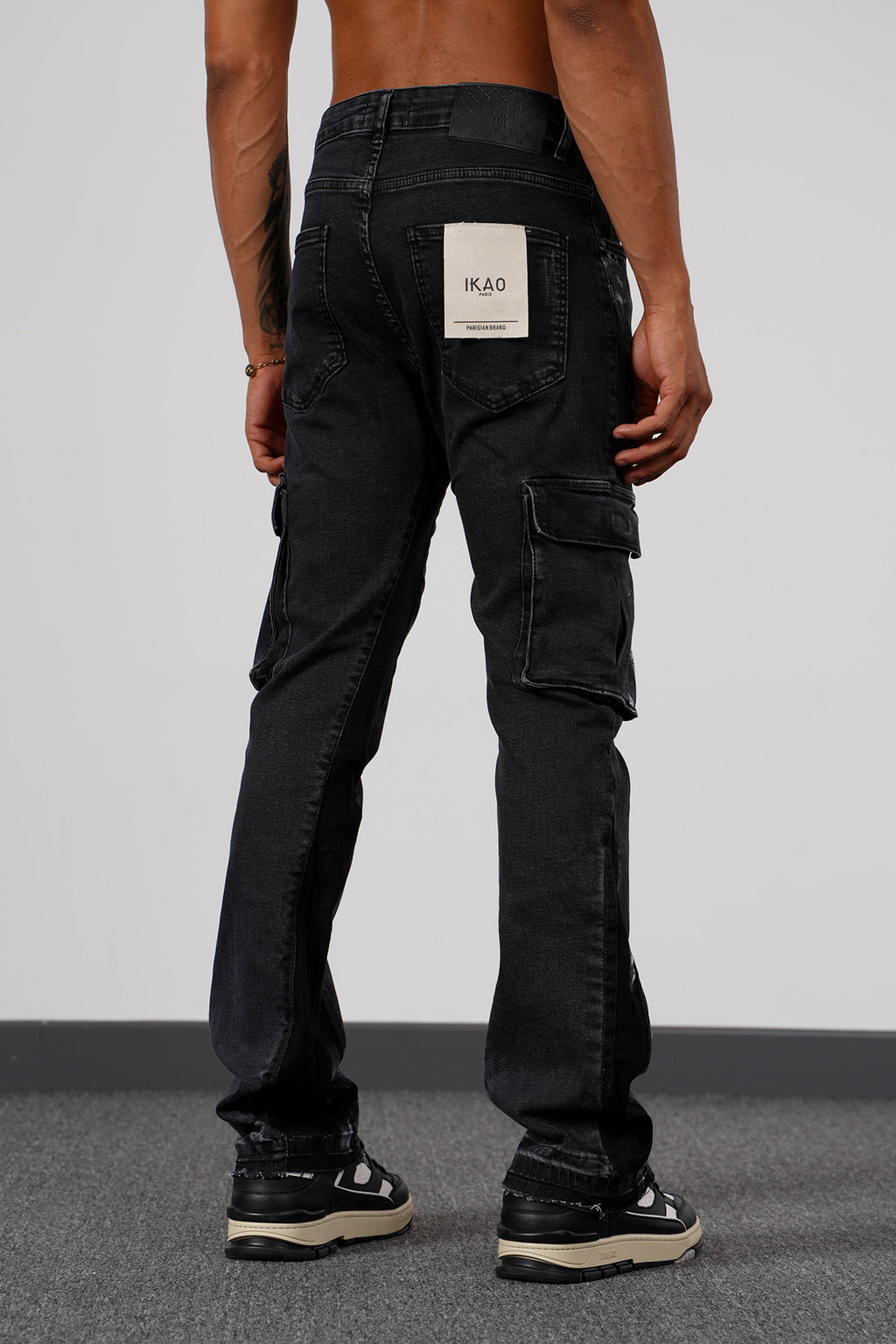 Flaired Pocket Jeans Black