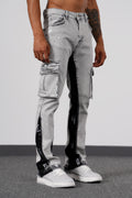 Flaired Pocket Jeans Grey