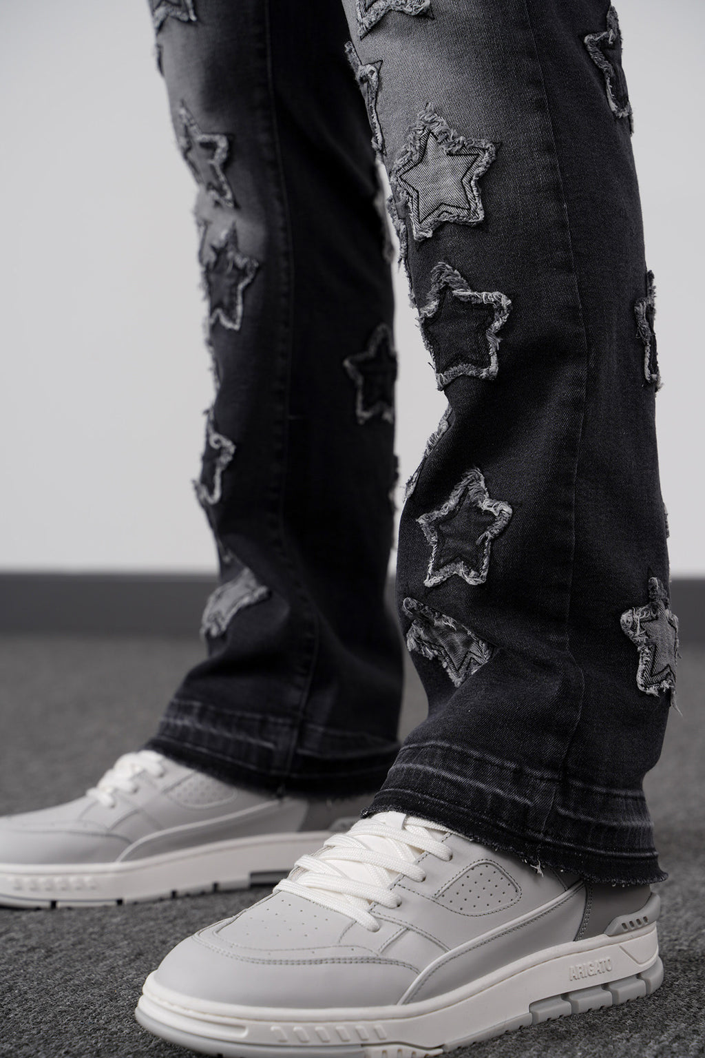 Stars Flaired Jeans Grey