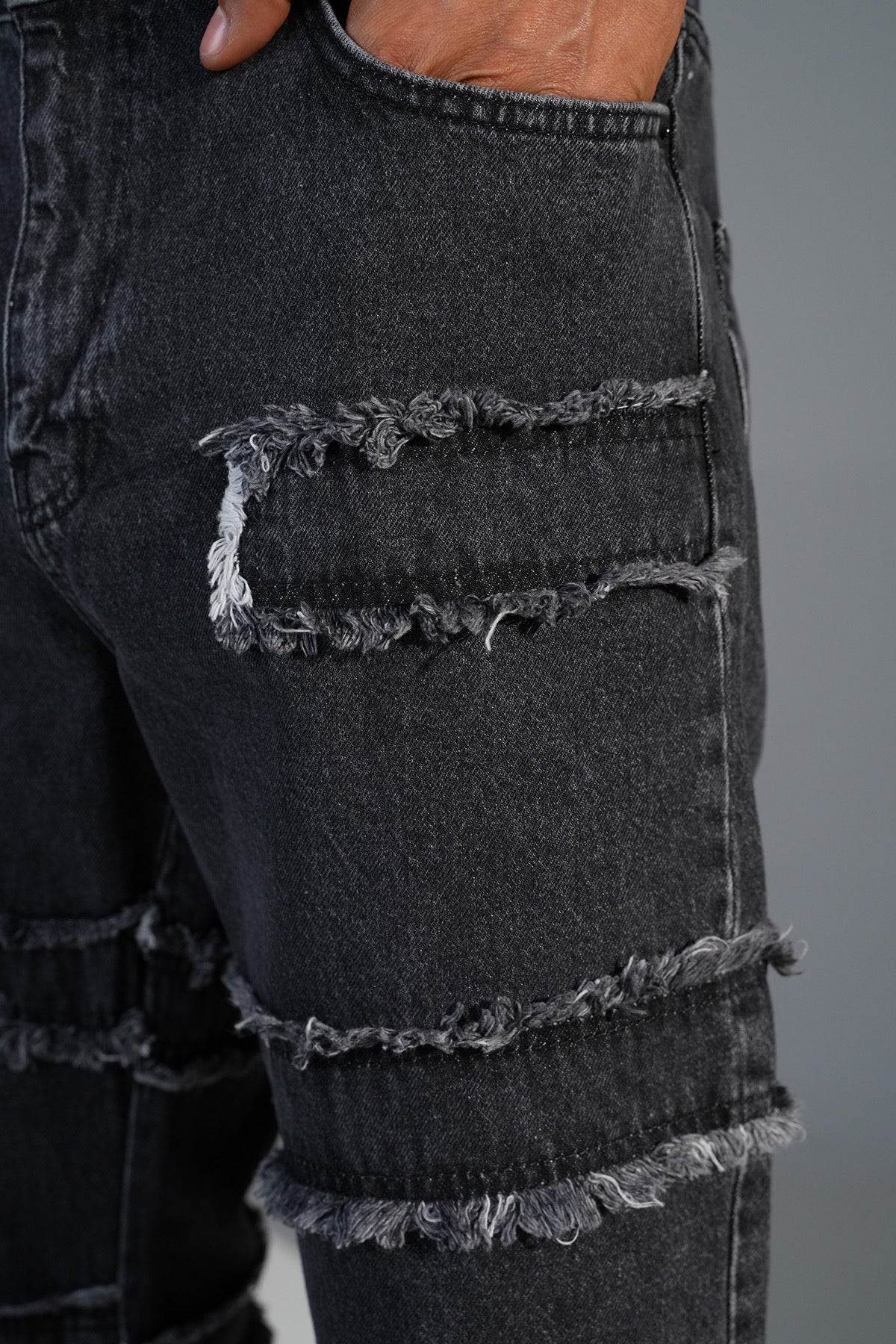 Flaired Baggy Ripped Drip Grey
