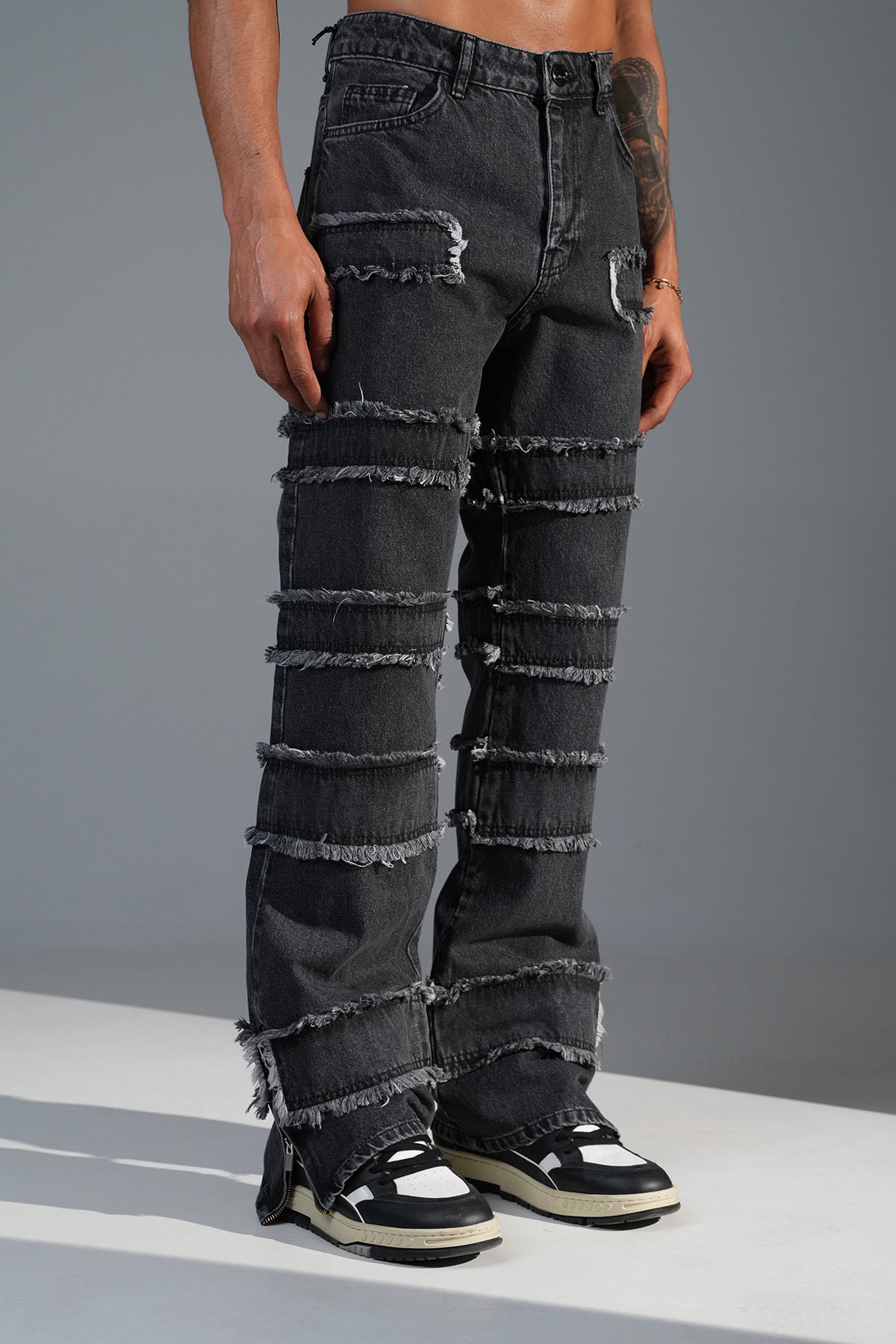 Flaired Baggy Ripped Drip Grey
