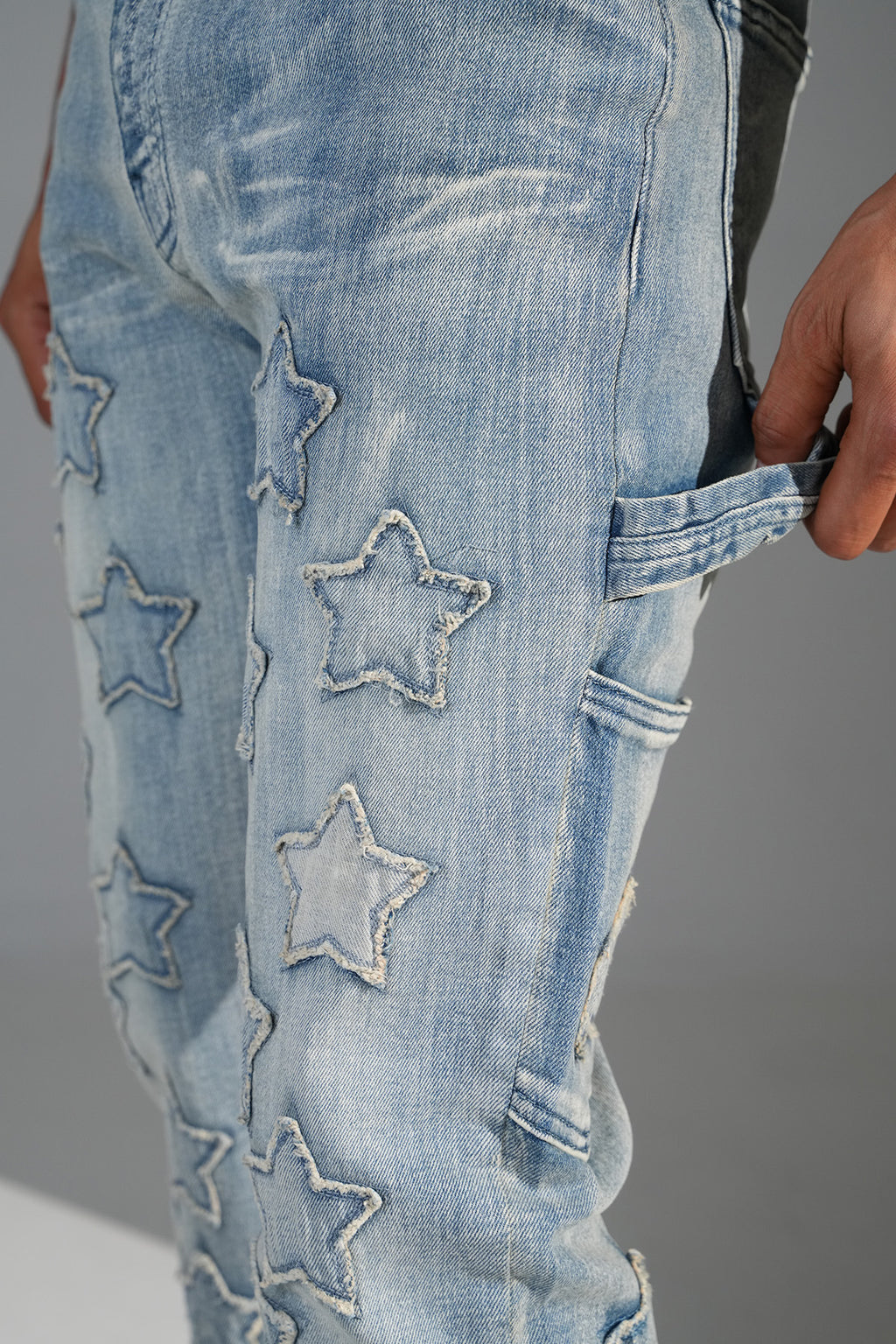 Stars Flaired Jeans Sand Blue