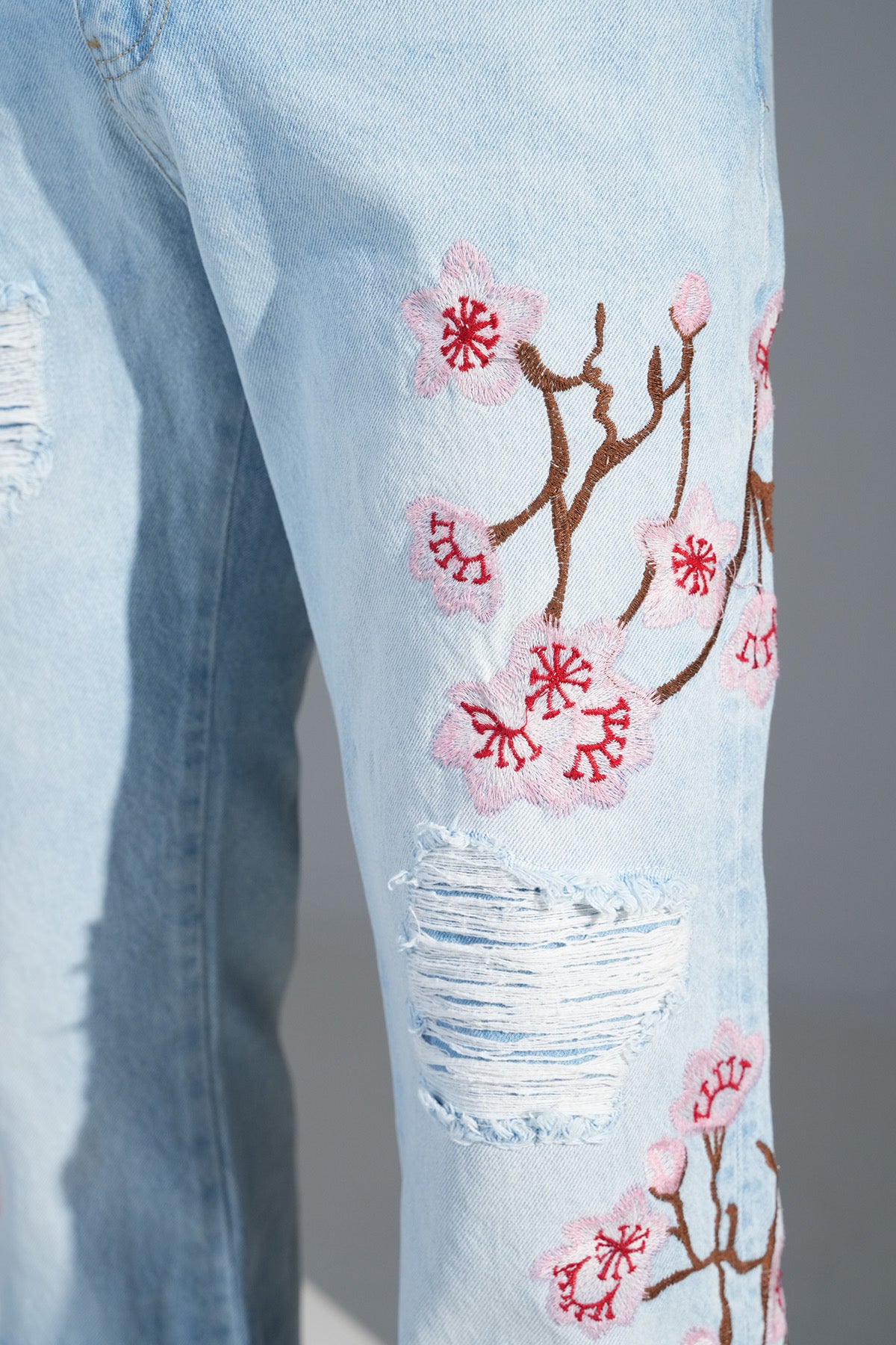 Flowers Flaired Drip Lightblue